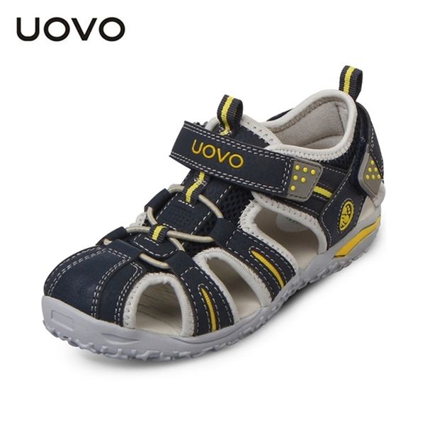 

uovo brand summer beach footwear kids closed toe toddler sandals children fashion designer shoes for boys and girls #24-38 220422, Black;red