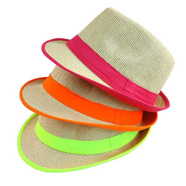 2022 moda calda estate casual unisex spiaggia Trilby a tesa larga Jazz Sun Panama paglia per cappelli da donna e da uomo
