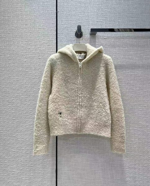 

milan runway sweaters 2022 autumn hooded long sleeves women's coats high end jacquard cardigan designer sweater 0703-7, White;black