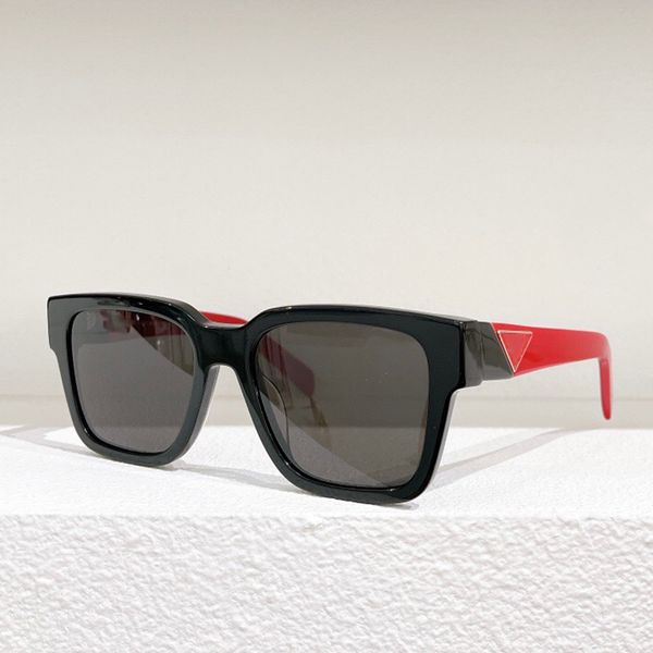 Rot Schwarz Acetat quadratische Sonnenbrille übergroße Damen Dreieck Laser Signatur Retro farbige Farbtöne für Frauen PR08ZV Sonnenbrille weibliche Abschlussball-Sonnenbrille polarisiert