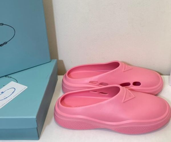 

2022 summer slippers couple style flat trailer baotou semi trailer beach fashion tpu material more coloour sandals, Black