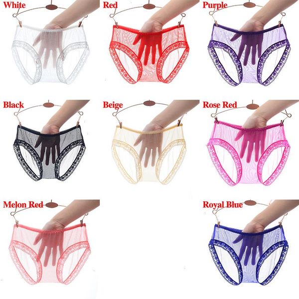 

seamless panties women underwear transparent hollow out briefs low-rise full back lingerie female l-xl, Black;pink