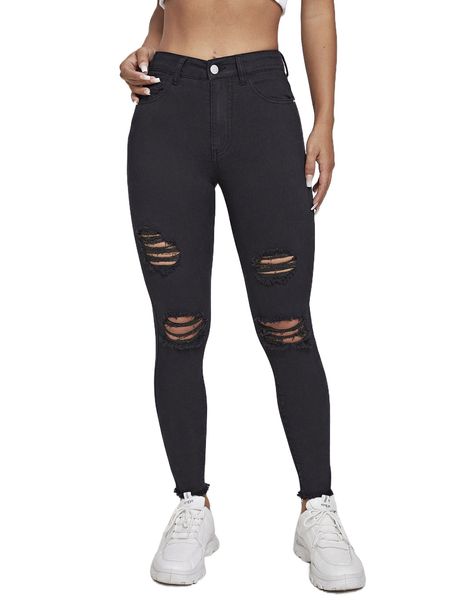 

high waist ripped skinny jeans t8jv#, Blue