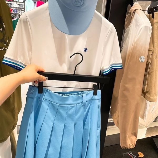 

golf shorts fashion pleated skirts blue pink color ladies sports skorts skirt 220704, White;black