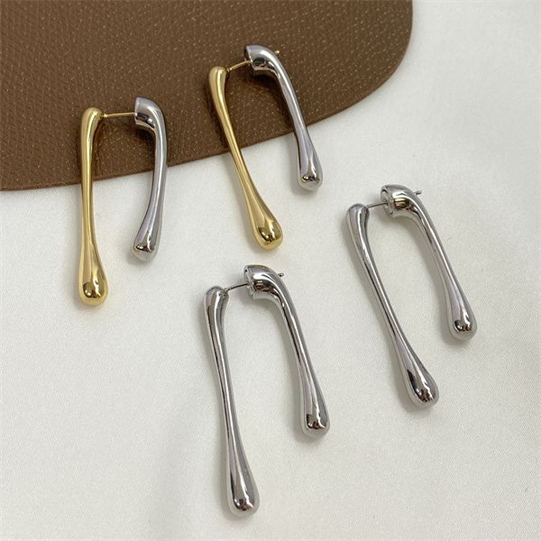 

european and american light luxury high-end dangle chandelier long flowing water drop earrings fashion design atmosphere earrings a408, Silver