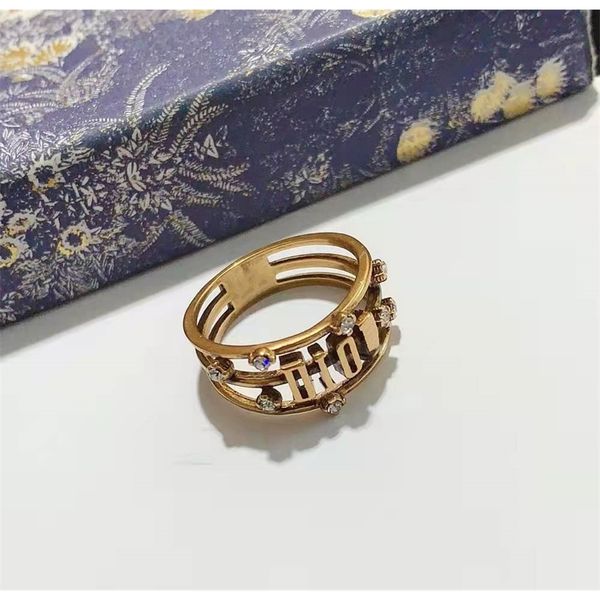 

65% off fine jewelry three-layer ring with diamond female advanced design fashion hollow, Silver