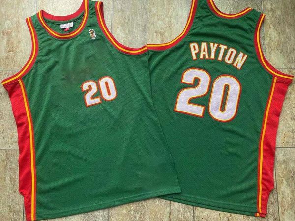 

dense stitched basketball jersey gary payton mitchell and ness 1995-96 finals mesh classic retro jerseys men s-2xl, Black;red