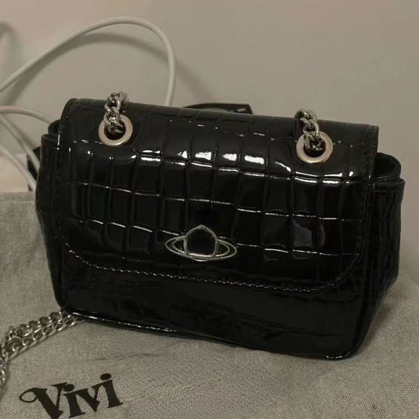 

selling vw designer women's bags tide brand vivi chain shoulder bag classic saturn buckle mini messenger bag retro crocodile grain leat