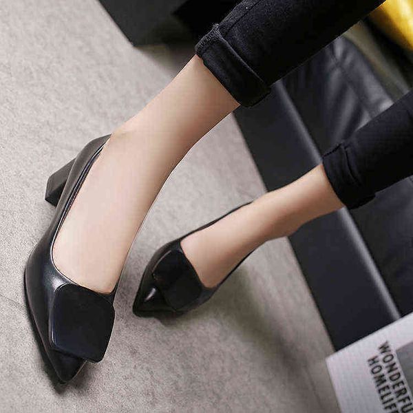 

sandals women classic pointed high heels fashion square buckle shallow mouth chu, Black