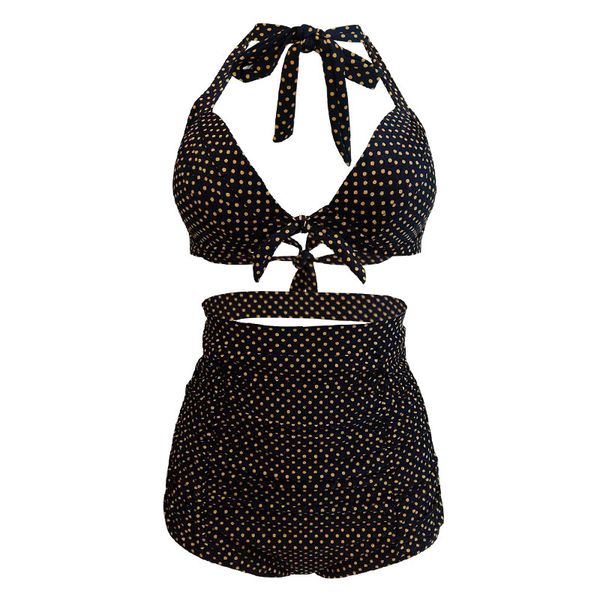 

women's swimwear swim strap high wait bikini wave point split for women, White;black