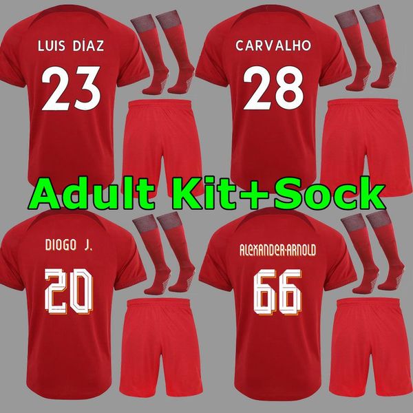

22 23 alexander arnold gk soccer jerseys 2021 2022 2023 fans diogo fabinho jones a.becker robertson men kit add socks full sets home footbal, Black;yellow
