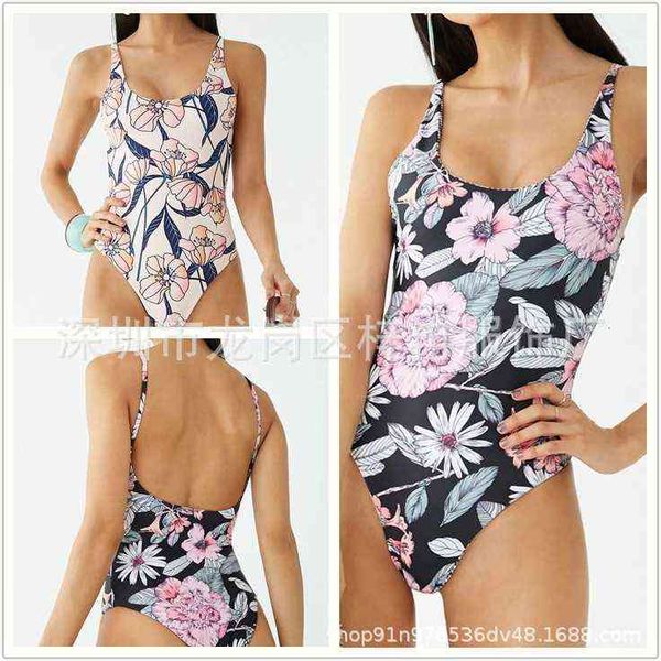 

printed fashion one piece bikini women's one piece swimsuit in, White;black