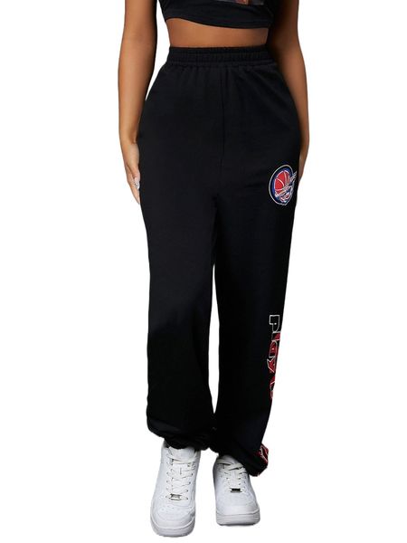 

sxy letter graphic sweatpants c0h2#, Black;white