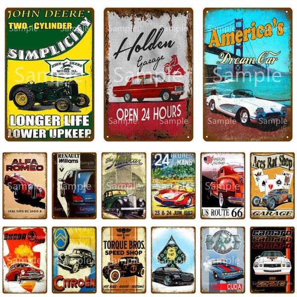

america's dream car tin signs vintage metal art poster bar pub garage wall decoration us route 66 vintage home decor