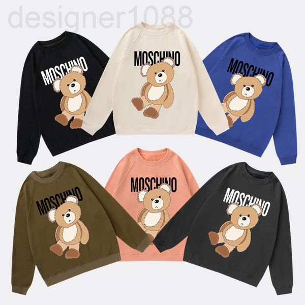 

men's hoodies & sweatshirts designer spring new loose casual letter cartoon daze bear print round neck pullover long sleeve sweater for, Black