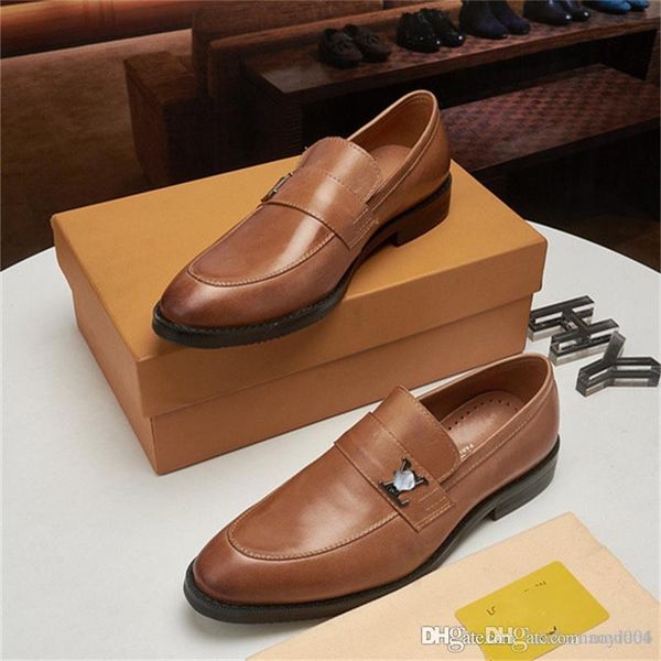 Mocassini da uomo di lusso in stile A4 28 Scarpe da uomo in vera pelle Slip On Crocodile Pattern Uomo Business Formal Wedding Casual Designer Dress Shoes Uomo taglia 6.5-11