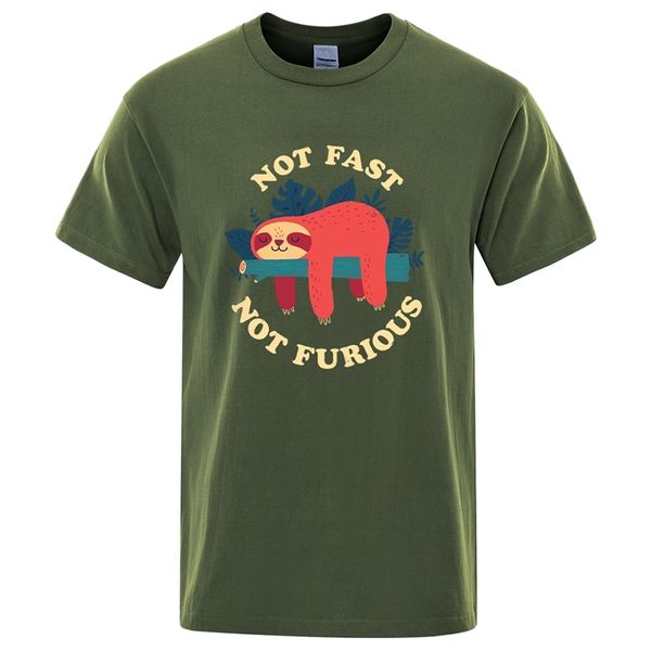 Not Fast Not Furious Cartoni animati Stampa T-shirt da uomo Traspirante Top di marca Street Fashion Tshirt Mens Casual Summer T-shirt 220526
