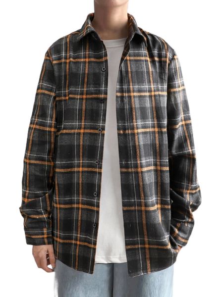 

men plaid print shirt without tee o97f#, White;black