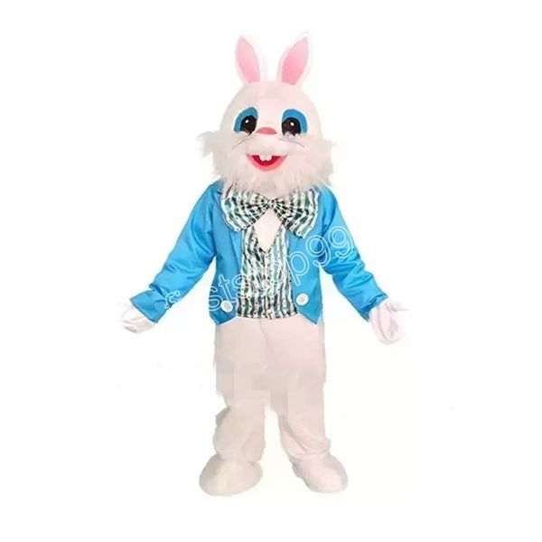 Traje de mascote de coelho azul de alta qualidade Halloween Caracteres de desenhos animados de Natal trajes de cafeteiras de folhetos de publicidade