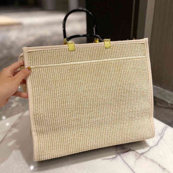 

shoulder bag weaving bag summer designer handbags tote women woven handbag crossbody bag beach travel large capacity shopping bags letter 22