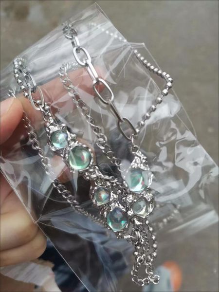 

gold necklace double-deck chain diamond jewlery designer jewerly fashion jewelry layered g women men couple 14k womens necklace long 41cm si, Silver