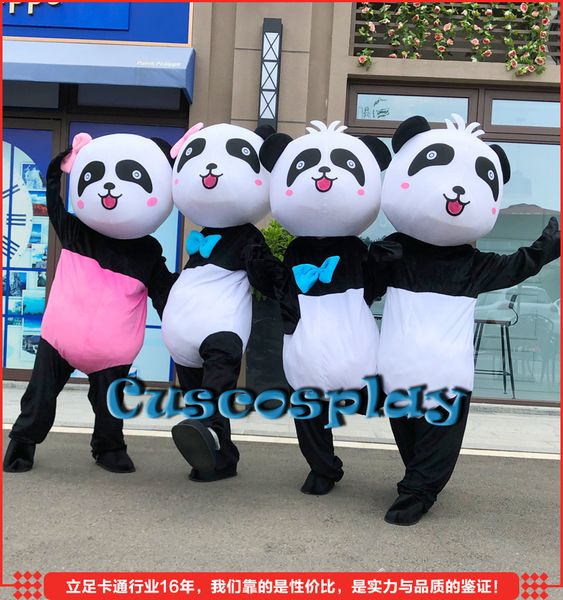 

mascot doll costume panda mascot costume halloween costume new version chinese giant panda christmas mascot, Red;yellow