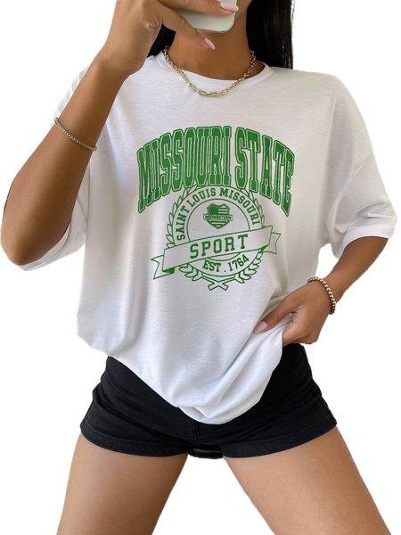 

letter graphic drop shoulder tee i3jr#, White