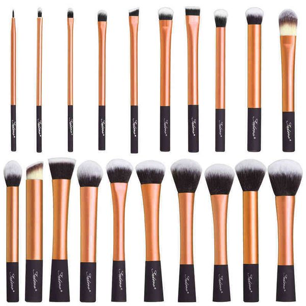 

sedona amazing gold makeup brush set with soft dense synthetic hair aluminum ferrule and plastic material handle 0308