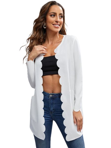 

scallop trim pocket patched coat 99k5#, Black