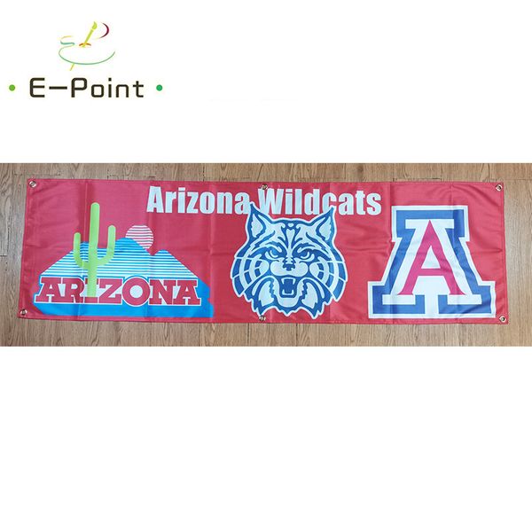 130GSM 150D Material NCAA Arizona Wildcats Flagge Doppelseitiger Druck 1,5*5ft (45cm*150cm) Kettengewirke Bannerdekoration fliegende Hausgartenflagge