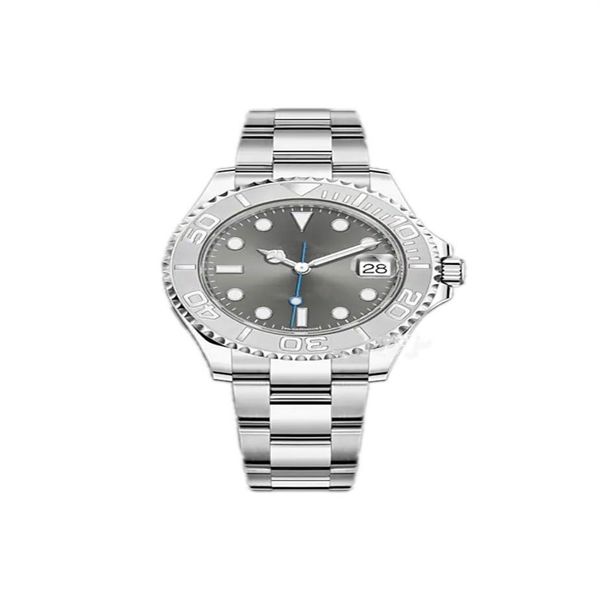 

men's watch 37mm yacht silver automatic waterproof luminous sapphire stainless steel2986, Slivery;brown