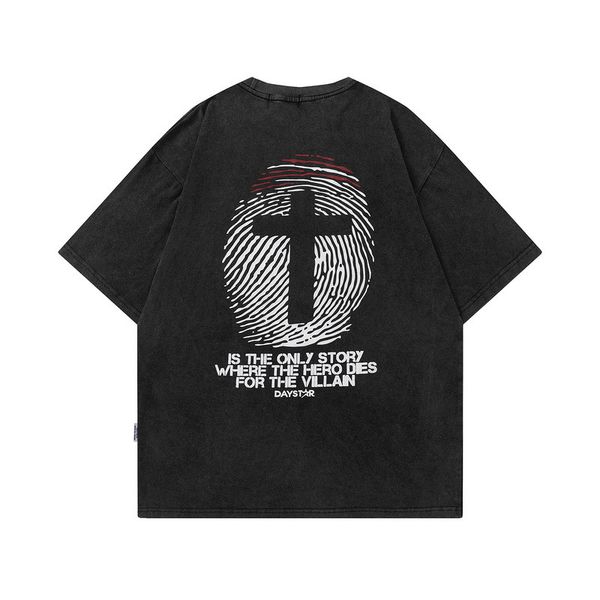 

men oversized tees shirt hip hop letter print gothic t shirts summer vintage tees, Black;brown