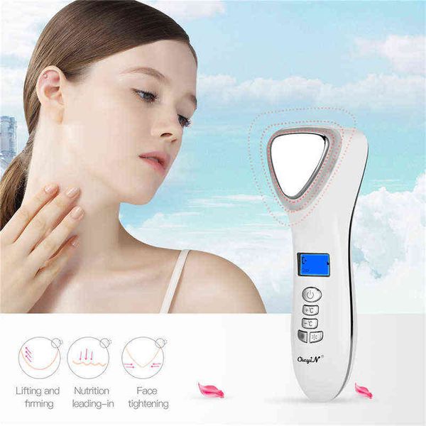 

ckeyin led rf pn therapy facial skin lifting rejuvenation face massage machine ems ion microcurrent mesotherapy beauty tool 220520