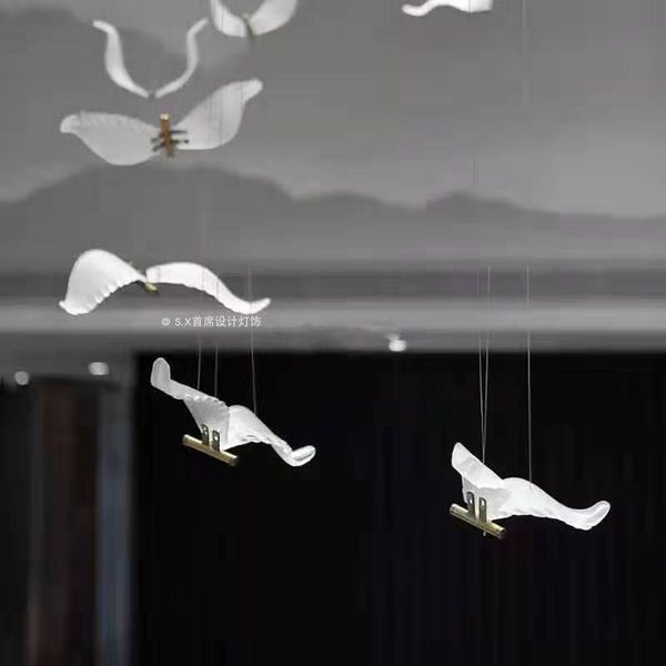 Подвесные лампы летающие птица Seagull Art Shop Corem Cerseration Office El Sand Duplex Duplex Designer Designerpendant