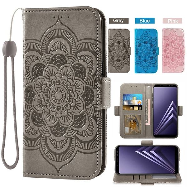 Casos de carteira de couro para o Samsung Galaxy A8 mais A8 A8  A9 A7 A6 A6  2018 Fundas Capa Capa Capa Polícia Flip