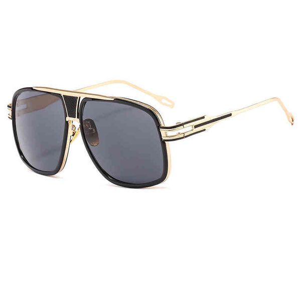 

new men's and women's versatile street square metal glasses 6615 luxury brand designer punk sunglasses fashion shades uv400, White;black