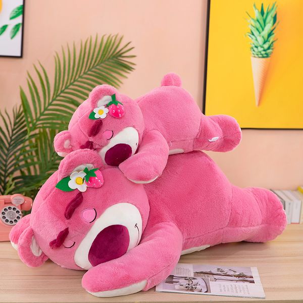 

factory wholesale 13.8 inch 35cm strawberry bear plush toy pillow cushion cartoon animation surrounding doll children gift