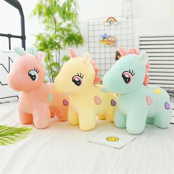 

25cm 3-color unicorn plush toy pony doll children gift grab machine doll rag doll gift toy plush toy gifts2642
