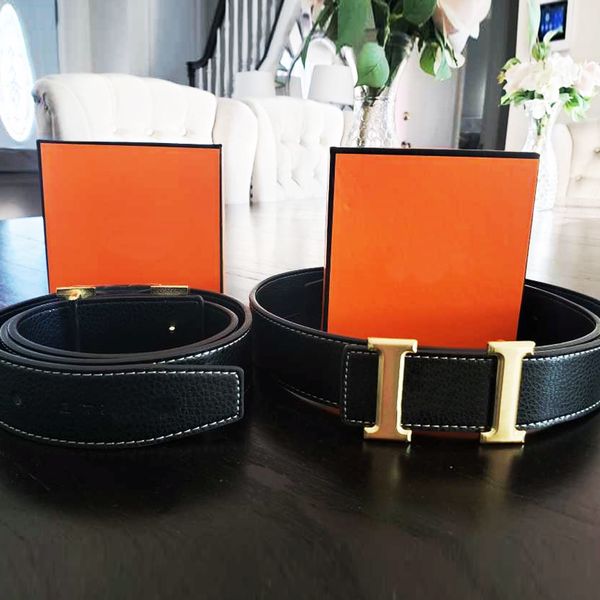 

mens designer belt genuine leather mens luxury belts cow women design waistband fashion automatic metal gold and silver buckle for men waist, Black;brown