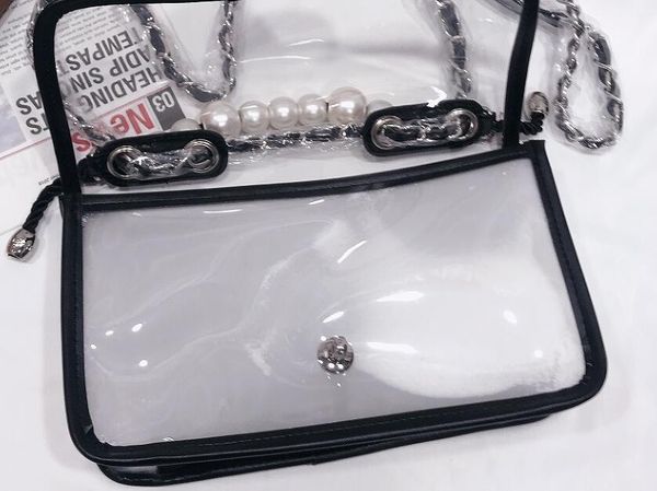 

celebrity women's pvc chain transparent classic flap bag luxury shoulder crossbody purse