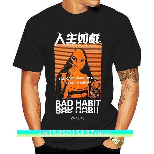 

men hip hop t shirt smoking sister picture retro tshirt streetwear harajuku tshirt oversized summer black tees cotton 220702, White;black