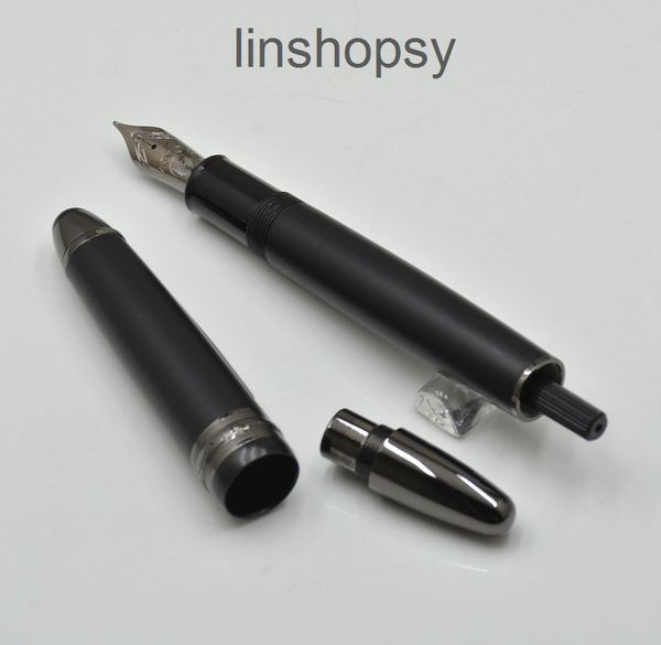 

luxury 149 big barrel black metal resin roller ball pen classic write ink fountain pens with series number stationery school office supplies
