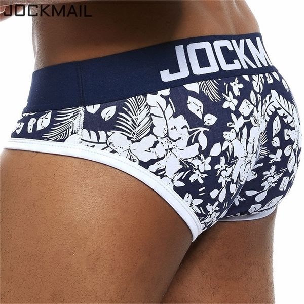Jockmail Brand Мужчины нижнее белье мужское сексуальное печатное припечатки Bulge Men Men Bikini Jockstrap с низкой талией дышащий хлопок -гей нижнее белье T200517