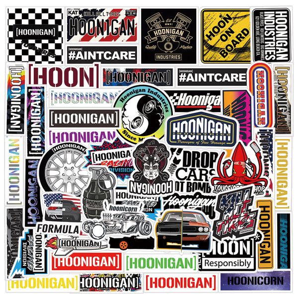 

52pcs hoonigan stickers hoonigancar jdm racing car graffiti stickers for diy luggage lapskateboard motorcycle bicycle sticker