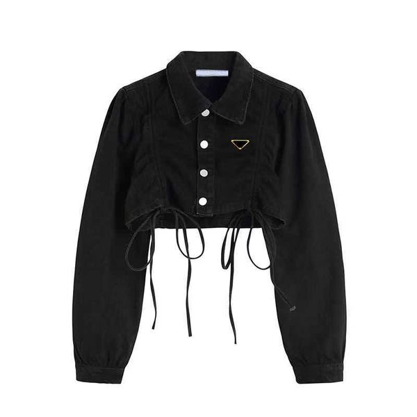 

coat women jackets denim womens button letters spring autumn style slim for lady outfit woman designer jackets jeans outsize classcia, Black;brown