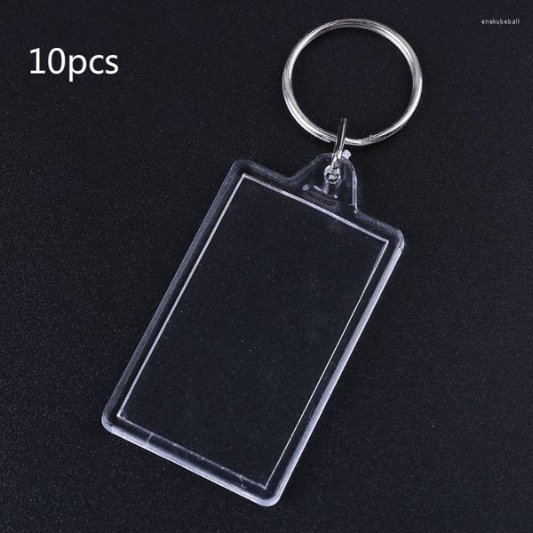 Schlüsselanhänger 10 Stück Bild Blanko-Schlüsselanhänger Transparente Acryl-Schlüsselanhänger Fügen Sie Ihren Po ein Enek22