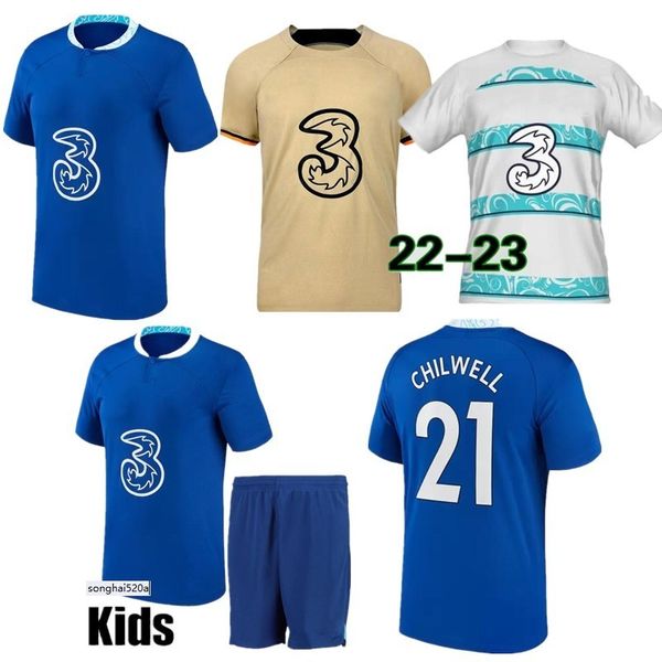 

cfc soccer jerseys 22 23 sterling mount the blues football shirts havertz pulisic jersey men kids kit kante werner jorginho chilwell ziyech, Black;yellow