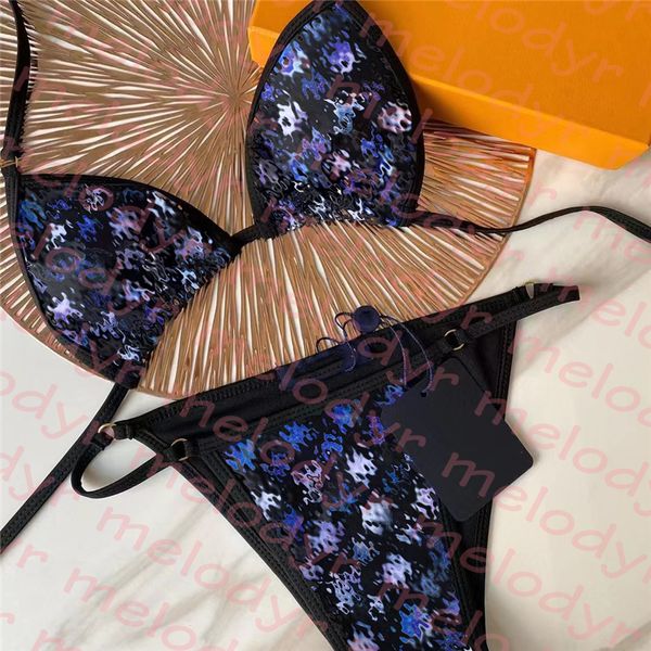 

summer holiday bathing suit letter printed swim swimwear push up bikini set lace up halter swimsuit, Black