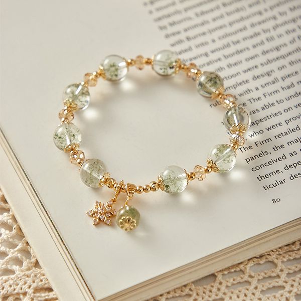 

natural crystal green ghost all over the sky star bracelet female transit business manual, Golden;silver