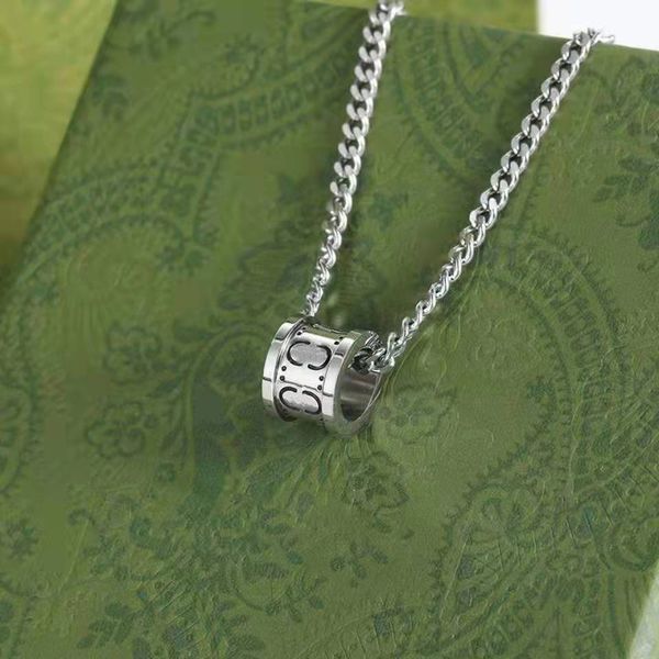 

double g designer pendant necklaces jewelry for women retro fashion designers brand classic cylinder pendants necklace for men luxury chirst, Silver
